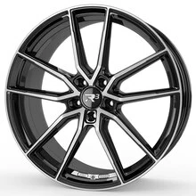 R3 Wheels R3H02 schwarz glänzend poliert