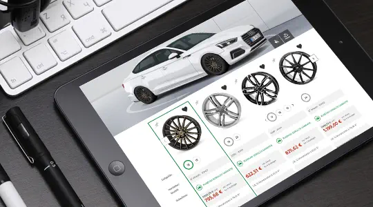 Page de comparaison de jantes